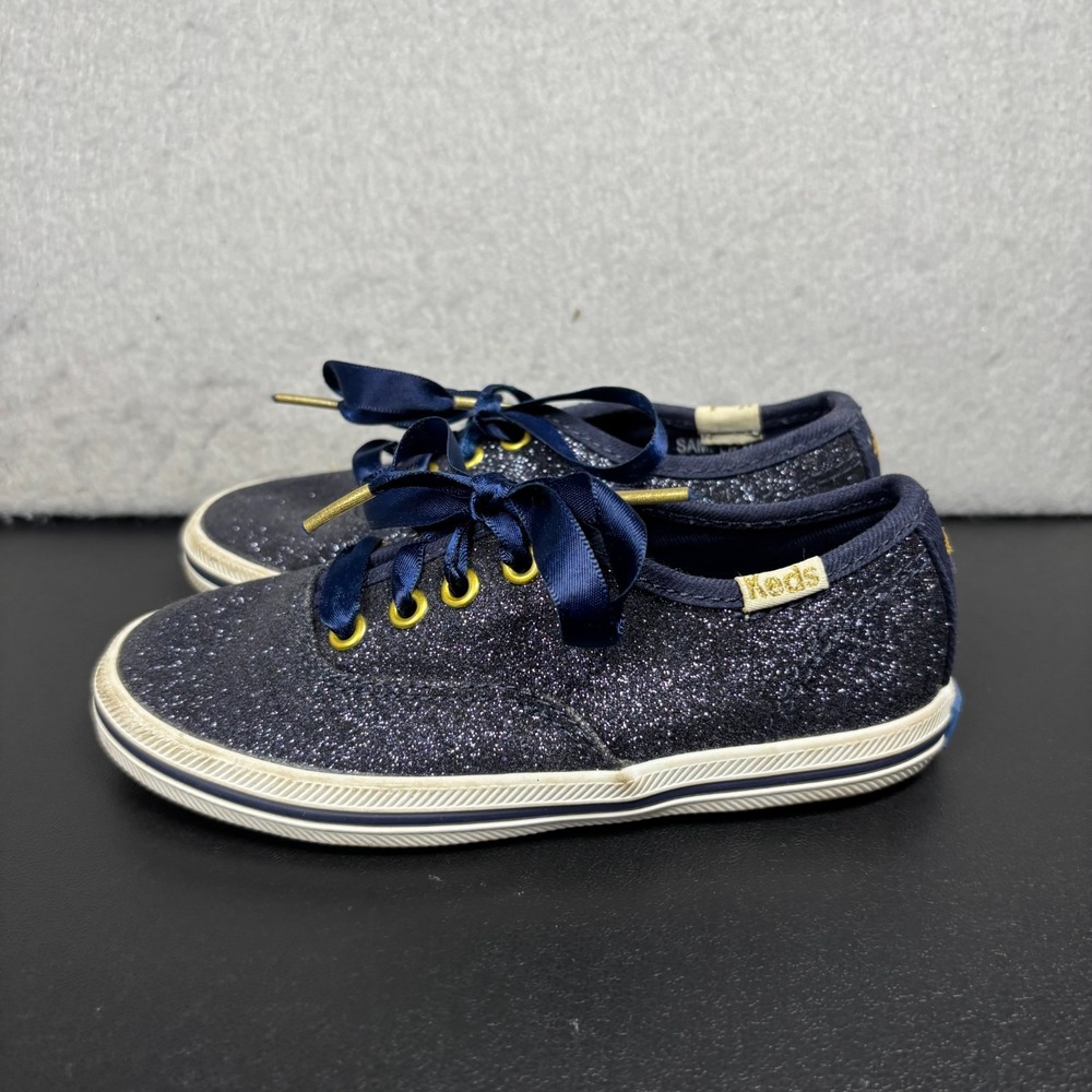 Keds X Kate Spade New York Navy Blue Glitter Girls Sneakers Size 8M Toddler Shoe